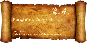 Menyhért Arnold névjegykártya